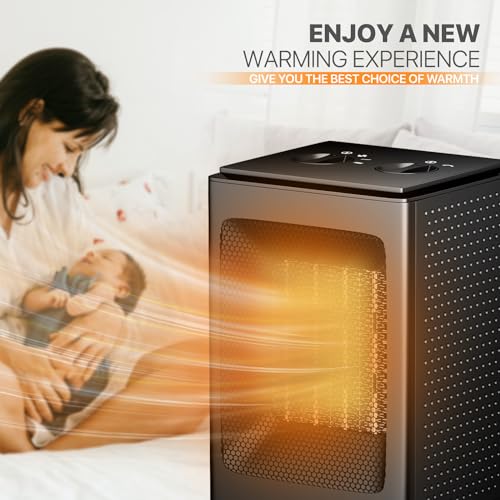 Magshion 1500W Portable Electric Small Space Heater for Office Indoor Use - size: Square - 1500W - Knob