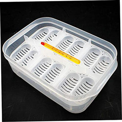Reptile Incubation Box Reptile Incubator Egg Tray Hatching Box with 12 Grids for Turtle Gecko Lizards Mane