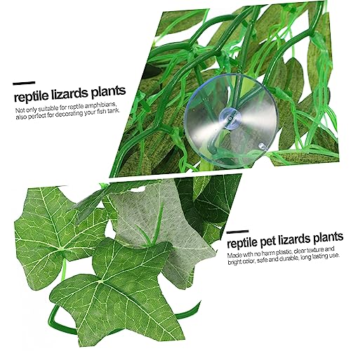 3pcs Vine Plant Decoration for Reptiles Lizard Snake Plants Leaves Tank Decor Lifelike Leaves