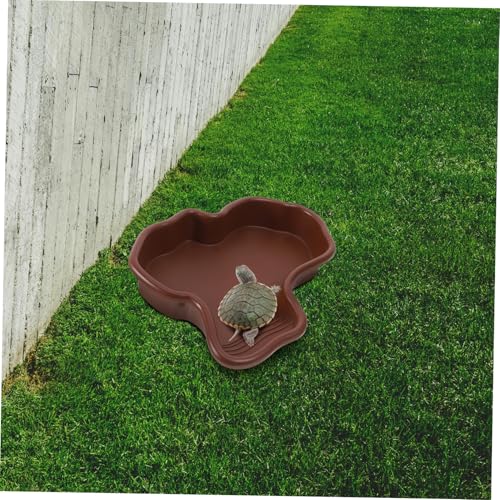 Turtle Habitat Soaking Tub Large Tortoise Pool for Reptiles Water Dish Feeding Basin for Aquatic Frogs and Terrarium Decor Comfortable Bathing Experience for Turtles