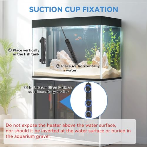 hygger Ceramic Submersible Aquarium Heater, New Explosion-Proof Fish Tank Water Heater with External Temp Controller Auto Thermostat Heater for Saltwater Freshwater (300W for 25~80 Gallon) - size: 300W for 25~80 gallon