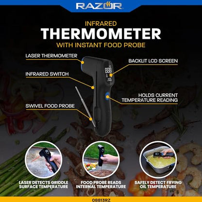 Razor Infrared Thermometer with Instant Food Probe