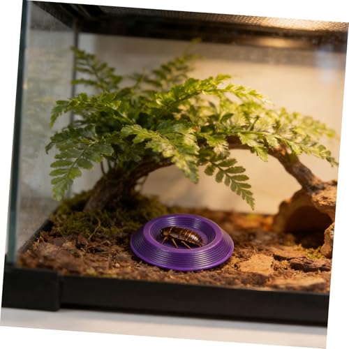 Toyvian 12pcs Plastic Reptile Feeding Bowls Nontip Base and Hygienic Design, Small Animal Food Dish for Reptile Terrarium and Travel Use, Purple Color