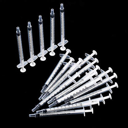 Frienda 20 Packs Syringes Without Needles,1 Ml | Large Plastic Measuring Tools for Food, Horse Care, Lab Dispensing, Graduated Markings, Reusable Multipurpose Applicators - size: 1 ml