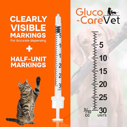 U-100 Pet - Veterinary Syringe 31G x 5/16" (8mm), 0.3ml (0.3cc) | Size 0.3 ml/cc, 50/bx, for Dogs & Cats, Veterinary Use Only, Half-Unit Markings, Clear Barrel, Fine Tip