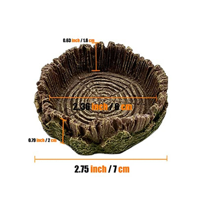 Small Reptile Food Dish, 2 Pack Reptile Feeding Food Bowls for Bearded Dragon Gecko Lizard Frog Hermit Crab Snail Toad - color: 2 PCS Tree Line Small Bowls