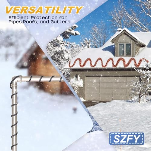 3FT~200FT Heat Tape for Water Pipes -40°F Deicing Pipe Heat Cables for Roof (80FT) - size: 80FT