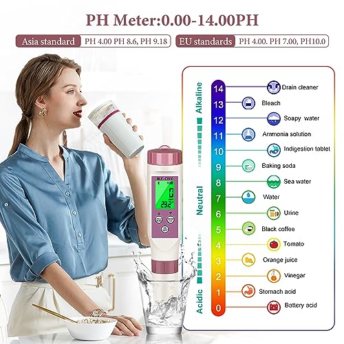 PH Meter 7-in-1 Tds Meter/Salinity Tester/pH Meter/EC Meter/Orp Meter/S.G Meter/Temp ph Tester Digital,PH Meter for Water 0.01pH Accuracy,Tds Meter with ATC. - size: 7-1