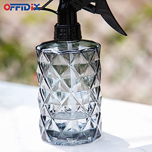 Glass Spray Bottle,Plant Mister, 0.35L/11.8oz Pressure Watering Can with Adjustable Nozzle Watering Handheld Bottles for Garden Plants Cleaning Solutions(Gray - color: Rhombus Gray