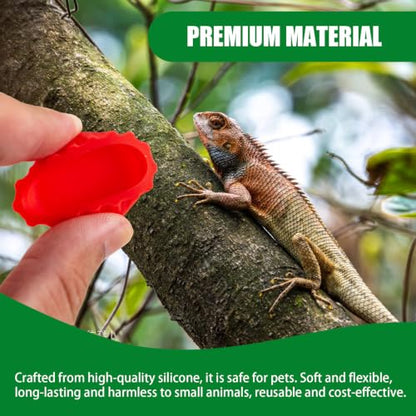 36PCS Gecko Feeding Cups with 3 Scoops, Reptile Food Feeding Cups | Colorful Food and Water Feeding Dishes Silicone Crested Gecko Cup for Lizards, Tortoise and Small Pets - color: 36PCS