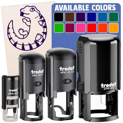 Fat Cute Blue Tongued Skink Lizard Reptile Self-Inking Rubber Stamp Ink Stamper for Stamping Crafting Planners - 3/4 Inch Small - Yellow Ink - color: Yellow, size: 3/4 Inch Small
