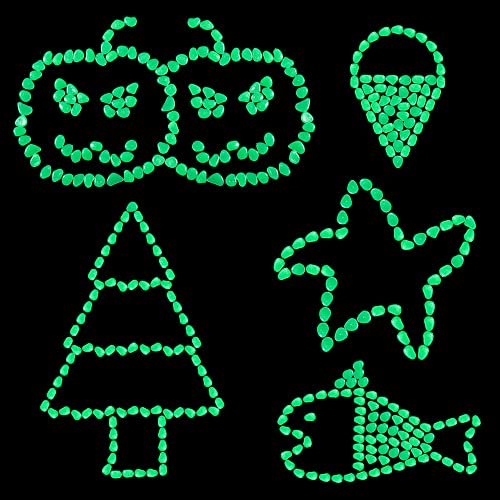 150 PCS Green Glow Rocks Luminous Stones DIY Pebbles Aquarium Garden | OSOPOLA Green Glow Rocks Luminous Stones DIY Pebbles For Aquarium Garden Path Patio FD05GR150 - color: Green/150 pcs, size: 2.5x2x0.5cm