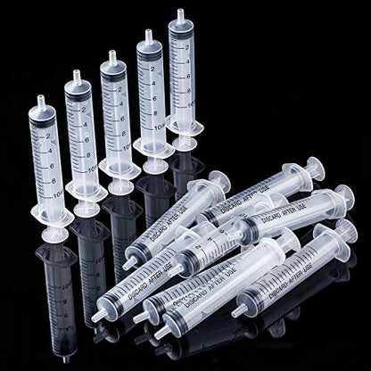 20 Packs Plastic Syringe with Measurement, Suitable for Measuring, Watering, Refilling - size: 10 ml