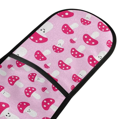 Dual-functionality Mitts and Pot Holders Sets High Heat Resistant Pot Holder Gloves Kitchen Aid BBQ (Mushroom Pattern Simple Cute) - color: Mushroom Pattern Simple Cute