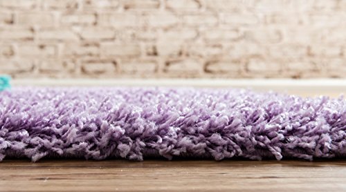 Unique Loom Solid Shag Collection Area Rug (2' x 6' 5" Runner, Lilac) - color: Lilac, size: 2' x 6'5" (Runner)