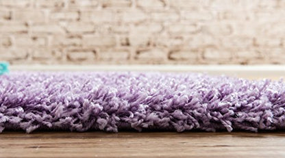 Unique Loom Solid Shag Collection Area Rug (2' x 6' 5" Runner, Lilac) - color: Lilac, size: 2' x 6'5" (Runner)