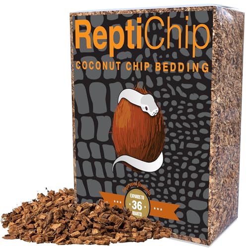 ReptiChip Reptile Bedding Loose Coconut Chip 36 Quart Coco Husk Substrate Mulch for Snake Habitat, Ball Python Terrarium, Turtle Tanks, Tortoise Enclosure