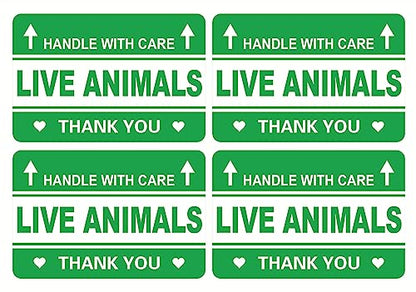 Live Animal Sticker,2x3 inch 200pcs Live Animals Shipping Waterproof Sticker