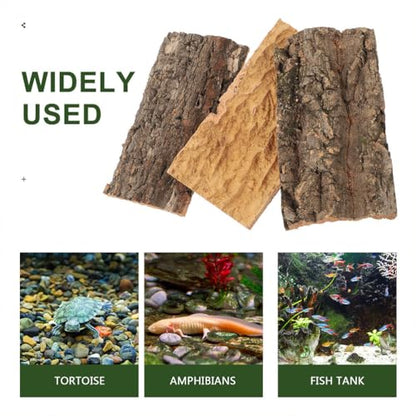 Kisangel Cork Bark Aquarium Decor 4Pcs Terrarium Bark Background Natural Reptile Tank Accessory Reusable Cuttable Cork for Fish Tank Background for Aquarium