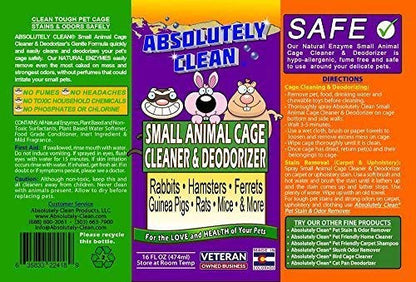 Amazing Small Animal Cage Cleaner, Just Spray/Wipe, Easily Removes Messes & Odors - Hamster Cages, Mice, Rat Cage, Guinea Pig Cage, Rabbit Cage, Ferret Cage, Dog Cage - USA Made - style: 16 Fl Oz (Pack of 1)