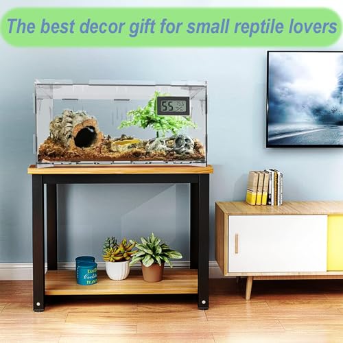 Acrylic Reptile Breeding Box Terrarium Cage Tank, 15.7"x9.9"x7.1", with Temperature Hygrometer, for Small Reptiles, Snakes, Insects, Home Office - size: Reptile-Tank-L(No Tray)
