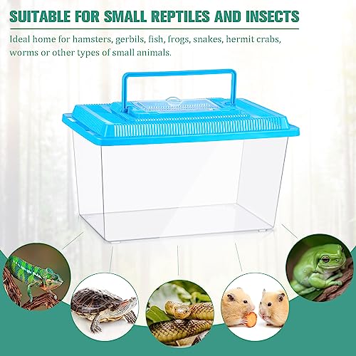 Mumufy 10 Pcs Spider Tarantula Enclosure Reptile Terrarium Plastic Portable Reptile Breeding Box Snake Breeding Box Hatching Container for Bearded Dragon Lizard Spider, 10.6 x 6.69 x 5.9 Inch
