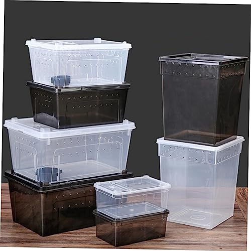 BESPORTBLE Reptile Feeding Container Transparent Breeding Box for Spider Lizard and Tree Pets Ventilated Design Lightweight Easy Assembly Secure Buckles for Safe Transport and Quarantine