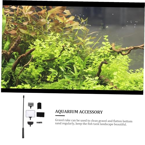 Totority 1set Multipurpose Aquarium Cleaning Fish Tank Brush Gravel Rake Removing Net for Fish Tank Maintenance Non-Scratch Design for Aquatic Environments