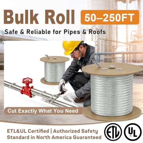 HEATIT Industrial Bulk Heat Cable 5W/ft for Metal & Plastic Pipes 50ft 120V | Provides self-regulating heat to help reduce unnecessary energy use. Safe to overlap without creating hot spots. - color: 5W-120V, style: 50 Feet