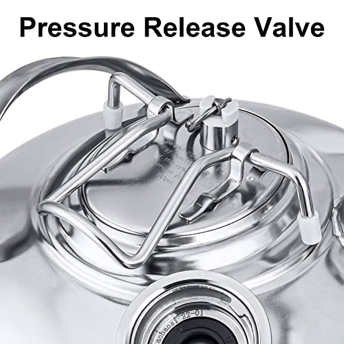 2.5 Gallon Stainless Steel Cleaning Keg, Dual Head-Sankey D Ports | Heavy-Duty Stainless Steel, Portable Design with Dual Handles, Features Relief Valve, Easy to Use for Cleaning(10L)