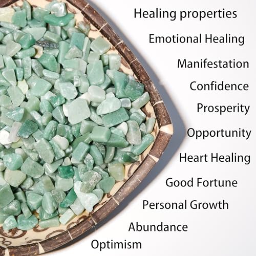 Green Aventurine Chips Bulk 1lb, 600+ Pieces, 8-15mm Natural Gemstones - color: Green Aventurine, size: 1LB