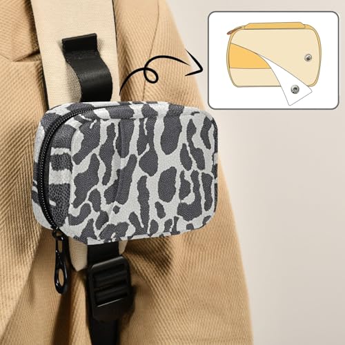 Black White Reptile Skin Weekly Medicine Pill Organizer Travel Pill Case Box Holder Container Small for Vitamin Supplement