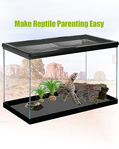 Bearded Dragon Tank Accessories, Reptile Substrate Floor, Leopard Gecko Tank Liner Mat for 40 Gallon, 20 Gallon, 50 Gallon,75 Gallon Lizard Tank, Black - color: Black