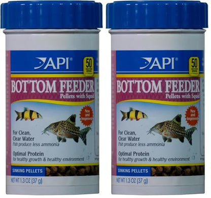 API Bottom Feeder PELLETS with Shrimp Fish Food 1.3-Ounce Container (Pack of 2) - size: 1.5 Ounce (Pack of 2), style: Bottom Feeders
