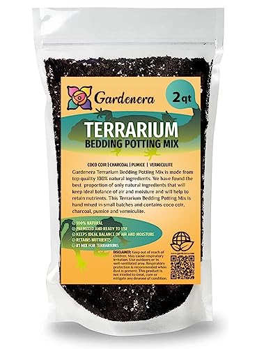 Create Your Perfect Terrarium with Gardenera Terrarium Bedding - Expertly Crafted for Optimal Plant Health - 2 QUARTS - size: 2 Quart Bag, style: Terrarium Bedding
