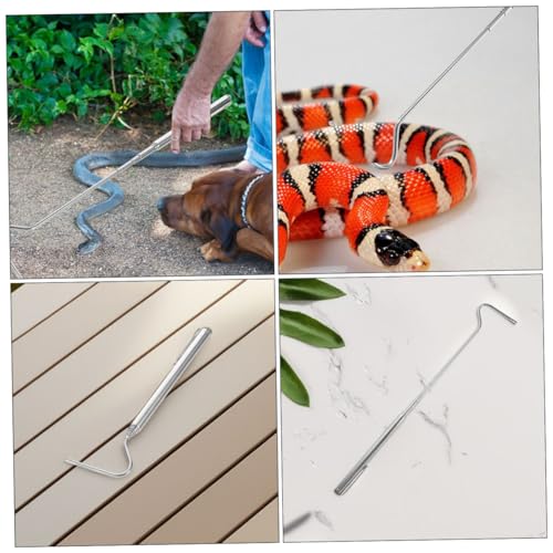 Retractable Reptile Hook Stainless Steel Tool for Safe Snake Control and Exotic Animal Management Portable and Easy Storage