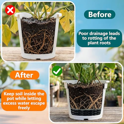 EBaokuup 2 Pcs Plant Pot Drainage Insert Discs, 12 Inch Thickened Mesh Pot Drainage Discs, Lightweight Planter Pad Insert to Prevents Soil Loss Indoor Outdoor - color: 12 Inch-2 Pcs