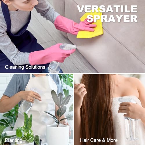 Plastic Spray Bottles (2-Pack, 16.9 Oz) Heavy Duty Spraying, Mist & Stream | Professional Empty Water Sprayer for Cleaning Solutions, Essential Oils, Hair, Plants, BBQ, Dog Cat Behavior Correction - style: Clear, 2-Pack