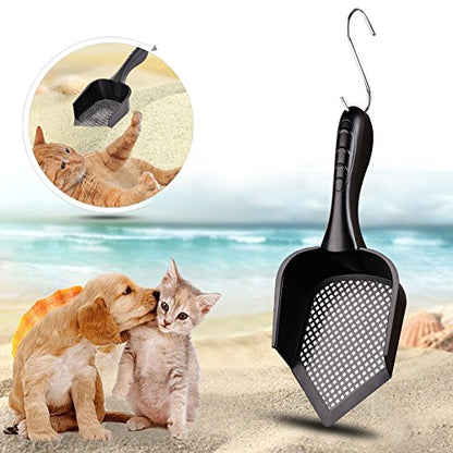 Cat Scooper Fine Sand Sifter Kitty Litter Scoop Sifter Kitty Litter Shovel Pointed End Cat Litter Scoop Pet Reptile Terrarium Bedding Litter Cleaner Corner Scoop Pet Poop Net Shovel Kit - color: Hole: 3.0mm