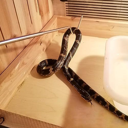Totority Stainless Steel Retractable Snake Hook Tool Professional Reptile Supplies for Snakes and Reptiles Easy to Carry Duckbill for Safe Handling