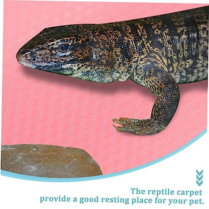 Sosoport 150m Reptile Carpet Substrate for Terrarium Soft Durable Bedding for Leopard Geckos Snakes Tortoises and Lizards Non-Toxic Easy to Clean Pink Design