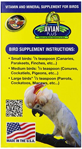 Zoo Med Laboratories Bzma374 Avian Plus Bird Vitamins, 4 oz (976610)