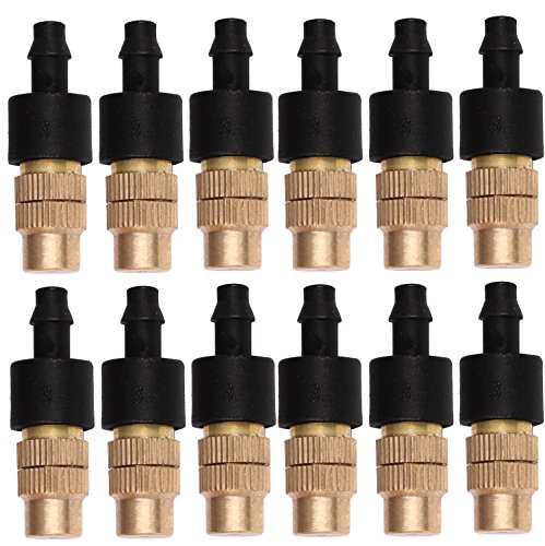 Mini Skater 12 set New copper adjustable spray nozzle spray atomization copper capillary effect take 47 factory Adjustable Irrigation Drippers Sprinklers Emitter Drip System on 1/4" Barb