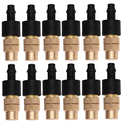 Mini Skater 12 set New copper adjustable spray nozzle spray atomization copper capillary effect take 47 factory Adjustable Irrigation Drippers Sprinklers Emitter Drip System on 1/4" Barb