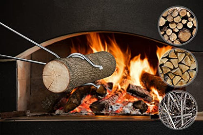 Skyflame 40-Inch Stainless Steel Log Claw Tongs | Heavy-Duty Metal Grip Grabber Tool, Indoor Fireplace Outdoor Gas FirePit & Wood Burning Chiminea/Campfire