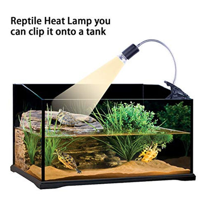 Reptile Heat Lamp UVA UVB Light Bulb, 360° Rotatable Basking Spot Light - color: Black