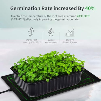 10"x20" Seedling Heat Mat for Seed Starting and Germination,2 Pack | Durable Waterproof Hydroponic Heating Pad with ETL Certified for Indoor Plant Gardening and Cutting, Brewing and Greenhouse - style: 2 pack-20"x10"-Upgrade version