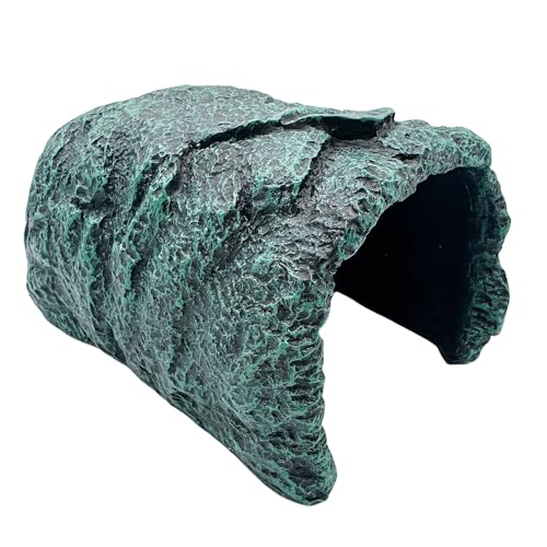 Reptile Rock Hide Cave Large Terrarium Habitat Decor Rock Turtle Hide Tortoise Aquarium Hideout for Lizards Snake Amphibians Fish - style: STYLE-B