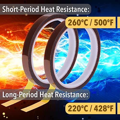 Mr. Pen Heat Tape - 10mm x 33m (108ft), 2 Rolls | High Temperature Tape for Sublimation and Heat Press