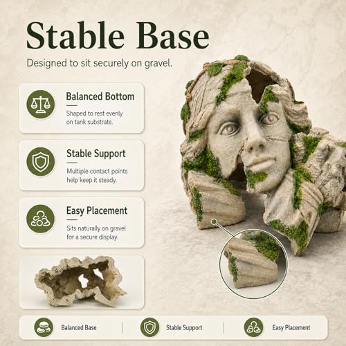 Mechpia Aquarium Hideout Cave Large, Reptile Cave, Fish Tank Decorations Ornament Accessories for Breeding Betta Reptile Leopard Gecko